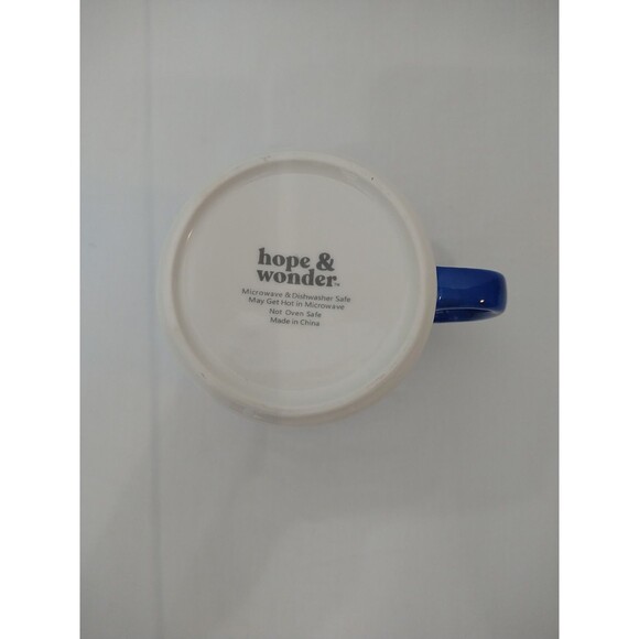 Bird Flowers Coffee Mug Tea Cup Double Sided Ceramic Colorful Whimsical Blue Rim - Picture 8 of 9